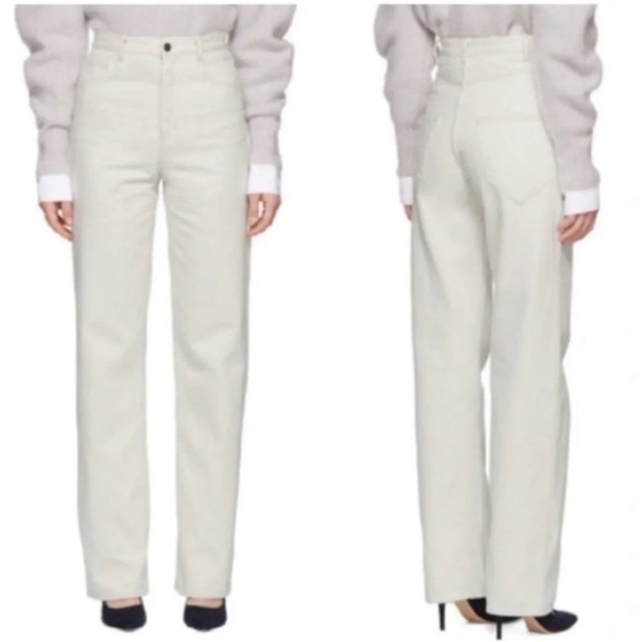 Isabel Marant Luz High Rise Straight Leg Jeans Ecru NWT - Picture 1 of 9